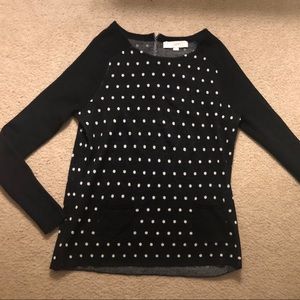Loft polka dot sweater, never worn Sz M.